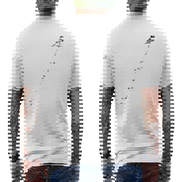 ハクセキレイ メンズTシャツ バックプリント