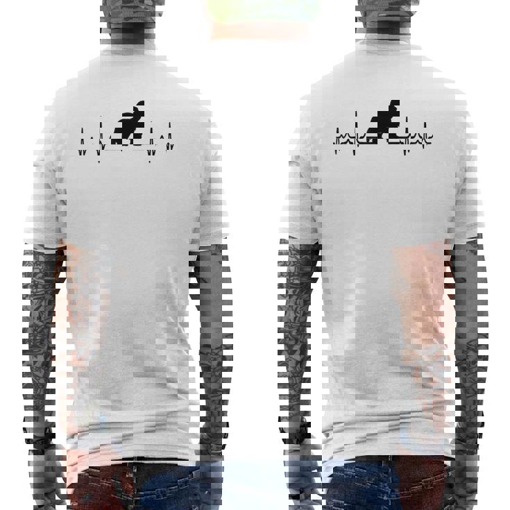 ハートビートドッグ-Ecgパルスビアデッドコリー メンズTシャツ バックプリント