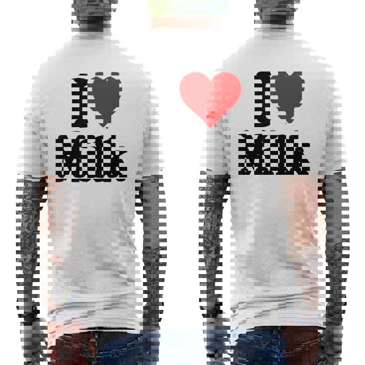 ハートミルクが大好き メンズTシャツ バックプリント