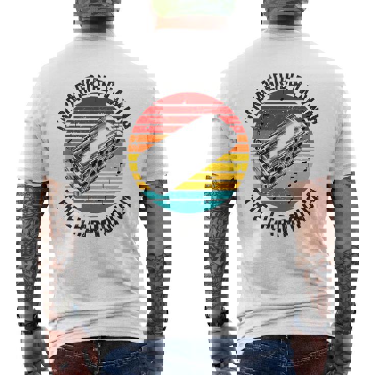 ハーモニカプレーヤー メンズ レディース ファニー ハーモニスト ハーピスト メンズTシャツ バックプリント