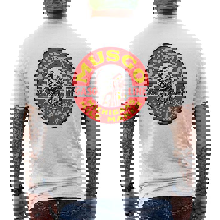 バックプリントのみ レトロ ヴィンテージ ガソリンスタンド ムスゴ ガソリンオイル メンズTシャツ バックプリント