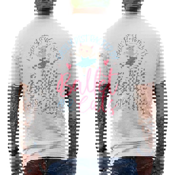 バレエダンサー ダンスガール バレリーナ 猫 気が散りやすい メンズTシャツ バックプリント