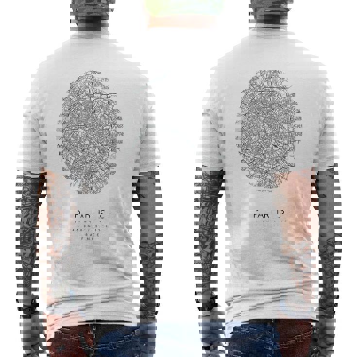 パリ フランス コーディネート 地図 故郷 メンズTシャツ バックプリント