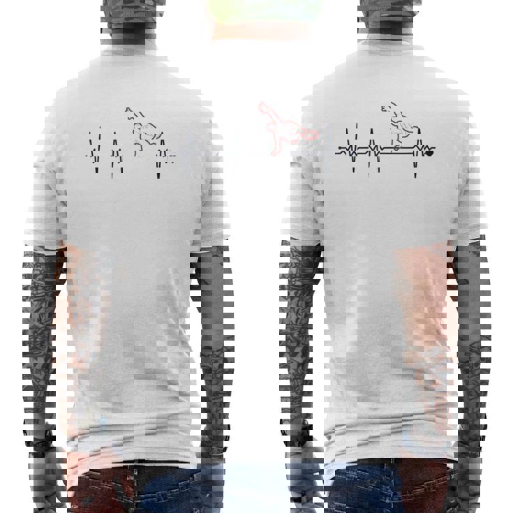 パルクールハートビートパルクールトレーサートレーニングパルクール メンズTシャツ バックプリント