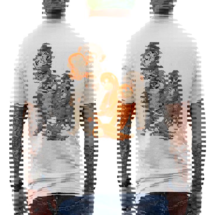 パンチ君 かわいい ポーズ 捨てられた ニホンザル モンキー パンチ メンズTシャツ バックプリント