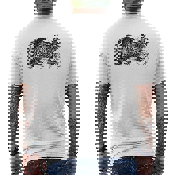 パームシベット アニマルプリント メンズTシャツ バックプリント