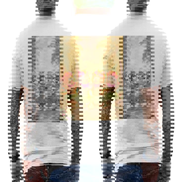 フラダンスキャット メンズTシャツ バックプリント