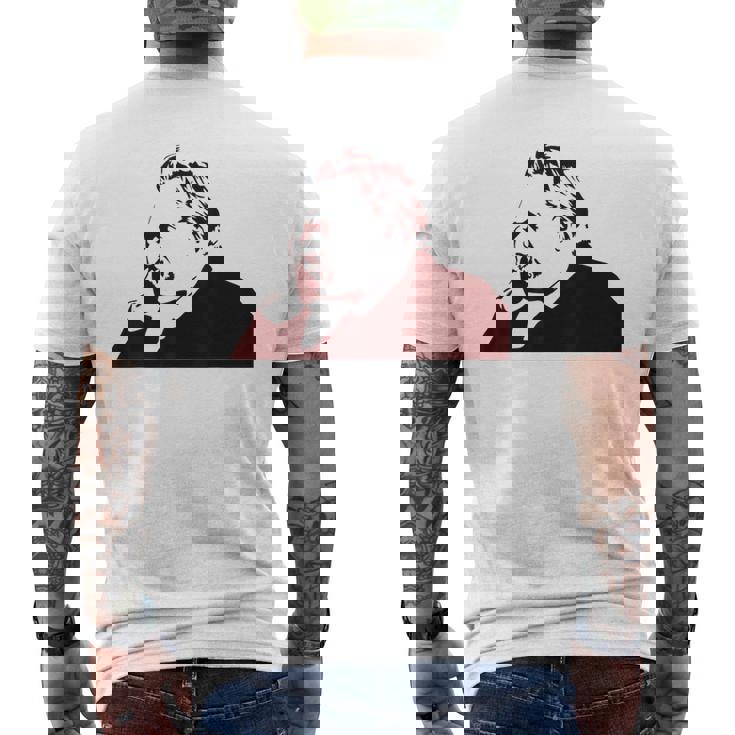 フリードリヒ・ニーチェステンシル メンズTシャツ バックプリント