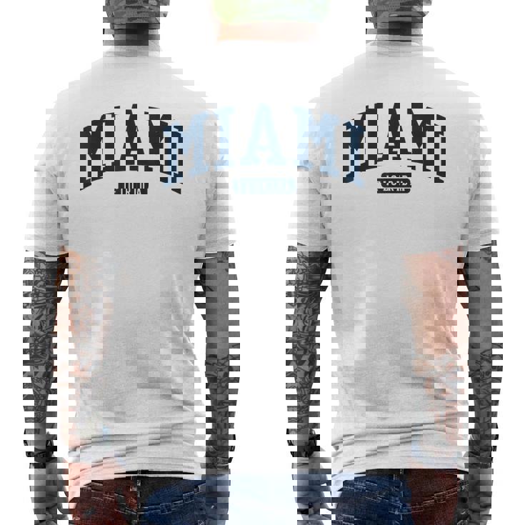 フロリダ州マイアミ Fl カレッジ大学スタイル ネイビー メンズTシャツ バックプリント
