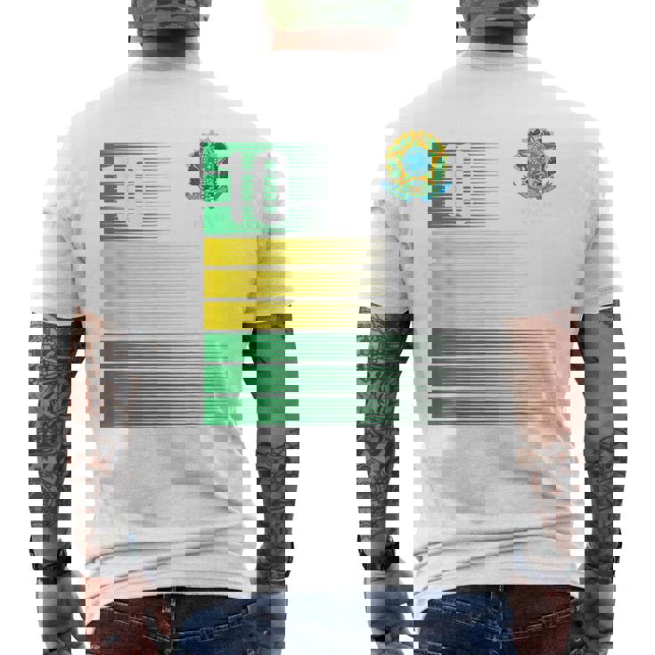 ブラジル国旗 10番 ブラジル サッカー メンズ レディース ボーイズ ガールズ キッズ メンズTシャツ バックプリント