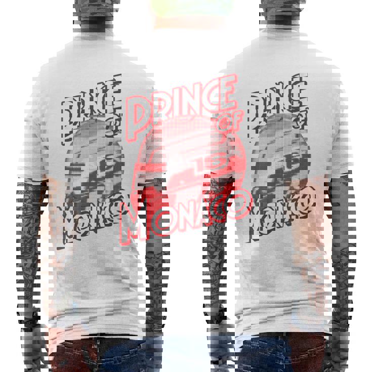 プリンス・オブ・モナコ 16 ミニマリスト レーシングの背景 メンズTシャツ バックプリント