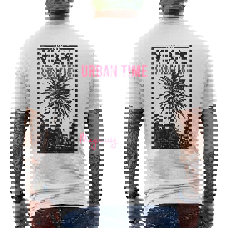 マイアミマジックシティビーチシャツ フロリダ愛好家向け 長袖tシャツ メンズTシャツ バックプリント