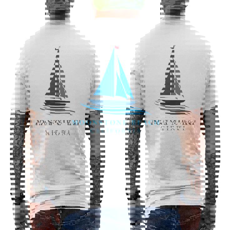 ムーンストーンビーチ カリフォルニア ヨットお土産 メンズTシャツ バックプリント