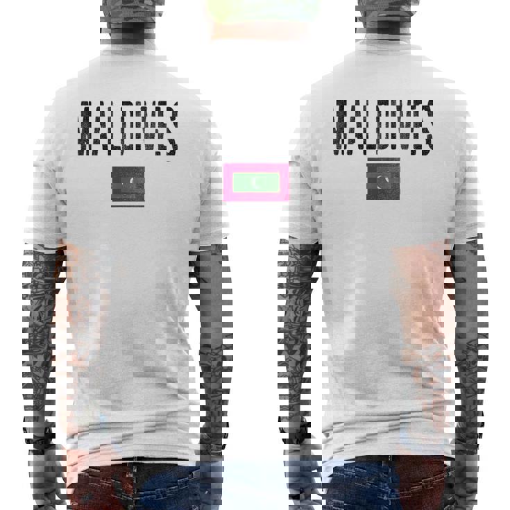 モルディブ国旗-お土産モルディブ。 メンズTシャツ バックプリント