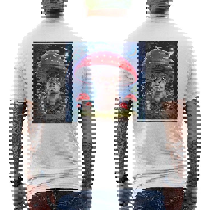 ラッコ コタコアキノコ グランジ 美的ラッコ メンズTシャツ バックプリント