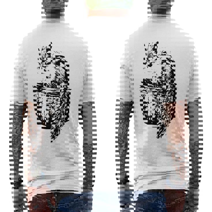 リスちゃん リス シマリス モチーフ げっ歯類 動物 カラフル デザイン メンズTシャツ バックプリント