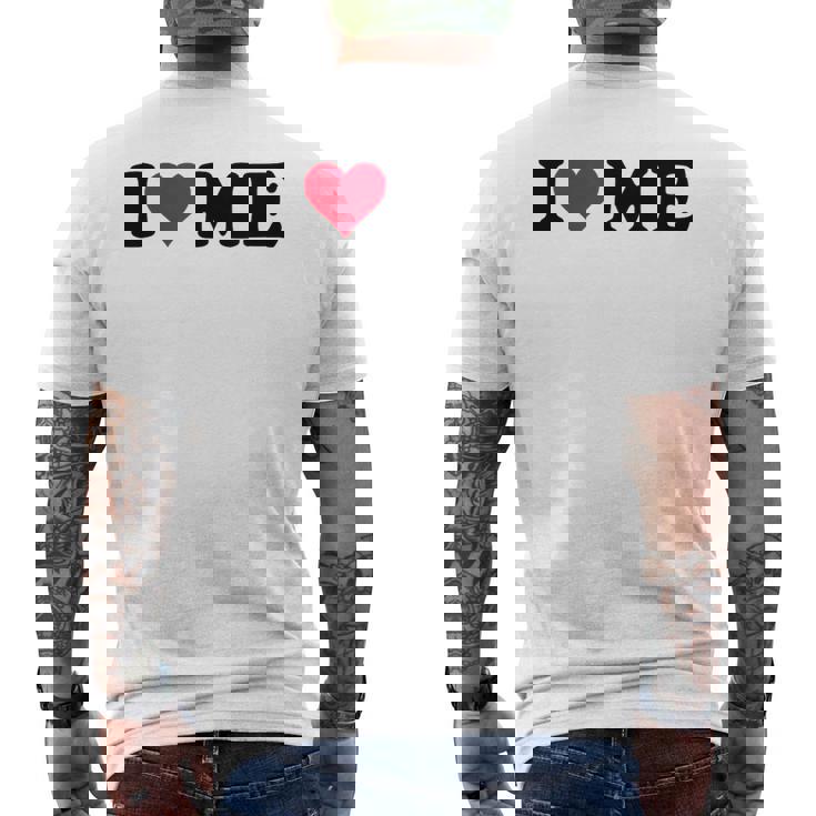 レッドハートデザイン I Love Me メンズTシャツ バックプリント