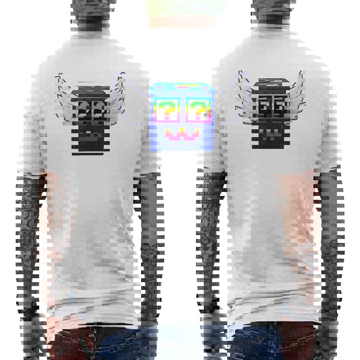 ロックスゲーム内でブレインロットゴッドラッキーブロック4頭脳を盗む メンズTシャツ バックプリント