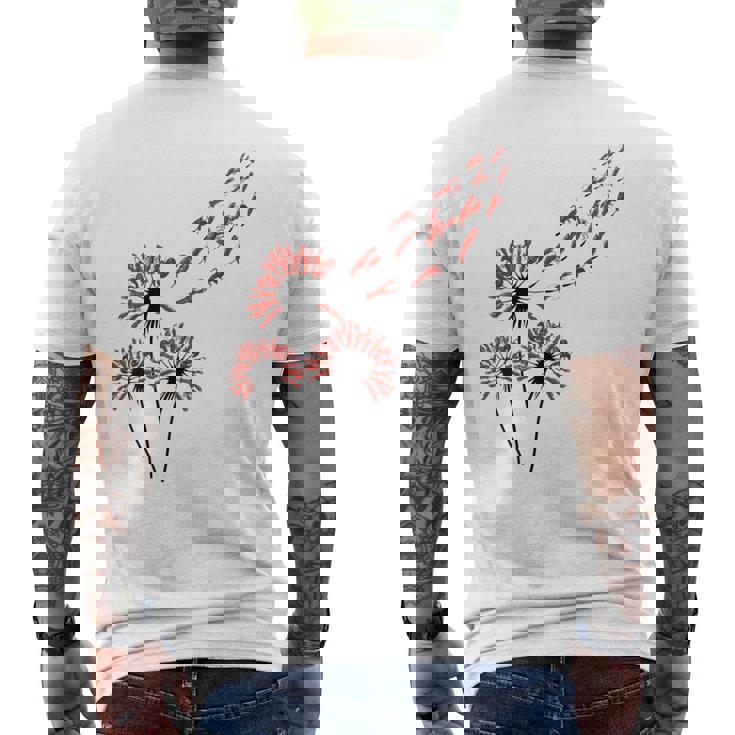 ロブスター愛好家のためのフラワータンポポロブスターシャツ メンズTシャツ バックプリント