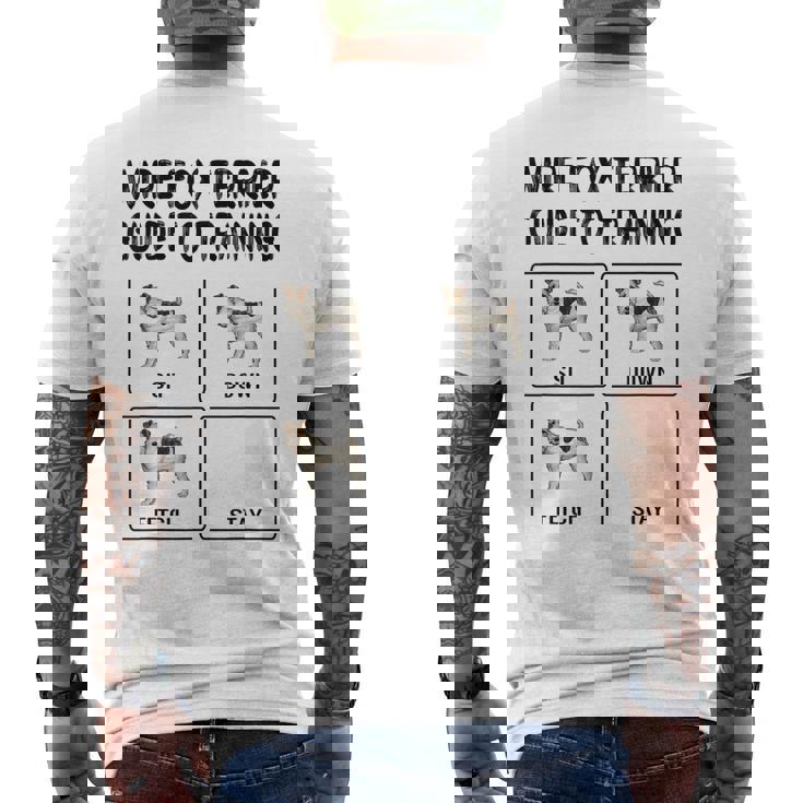 ワイヤーフォックステリアガイド 犬の服従を訓練する メンズTシャツ バックプリント