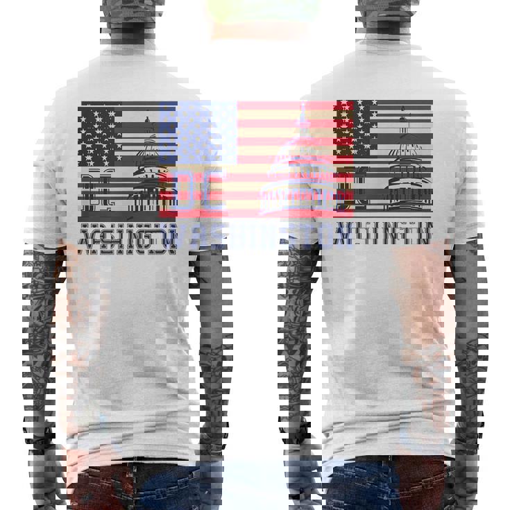 ワシントンdc アメリカ国旗tシャツ メンズTシャツ バックプリント