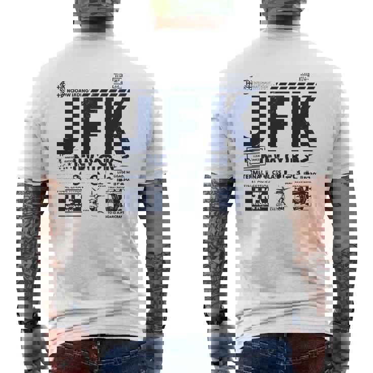 ヴィンテージ ニューヨーク Jfk 空港コード トラベルデイ レトロ Nyc 長袖tシャツ メンズTシャツ バックプリント