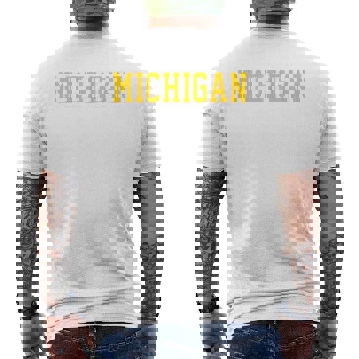 ヴィンテージ ミシガン メンズ ミシガン レディース レトロ ゴールド メンズTシャツ バックプリント