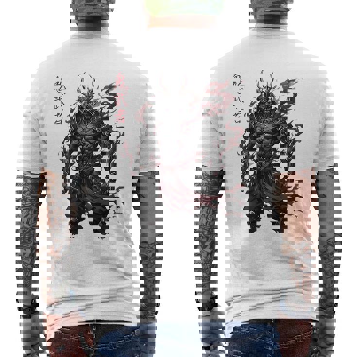 侍戦士 鬼 ダークファンタジー 日本漫画 メンズTシャツ バックプリント