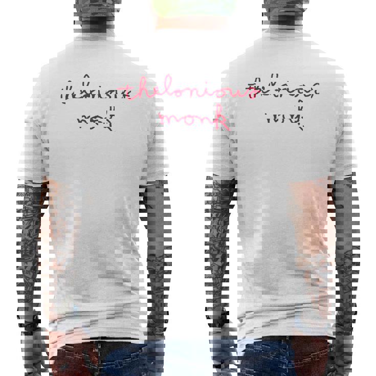 公式セロニアス・モンク・ジャズ・アイコングッズ カレッジ罫線入り メンズTシャツ バックプリント