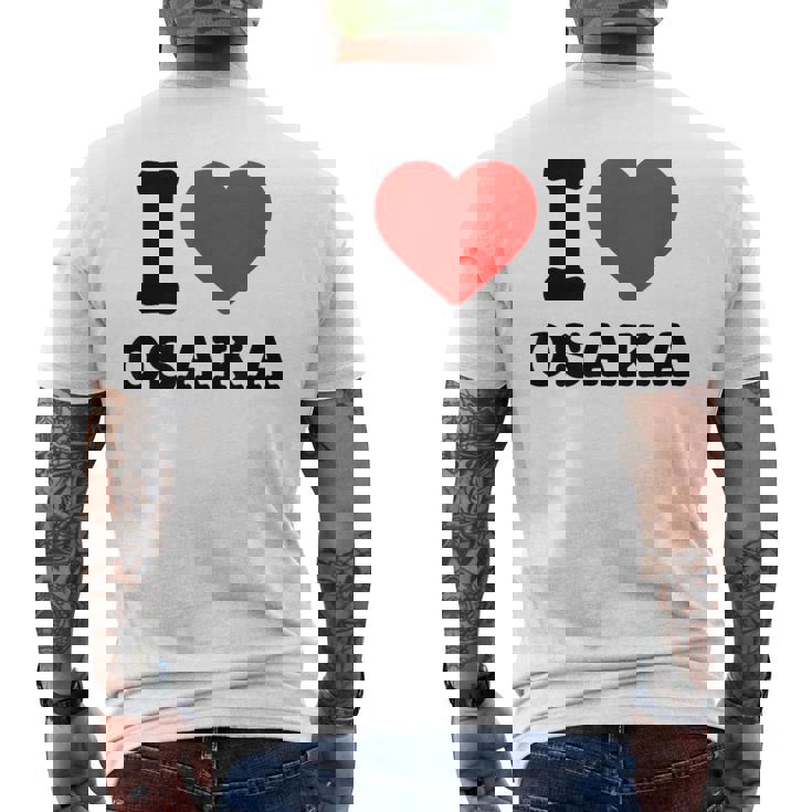 大阪大好き I Love Osaka メンズTシャツ バックプリント