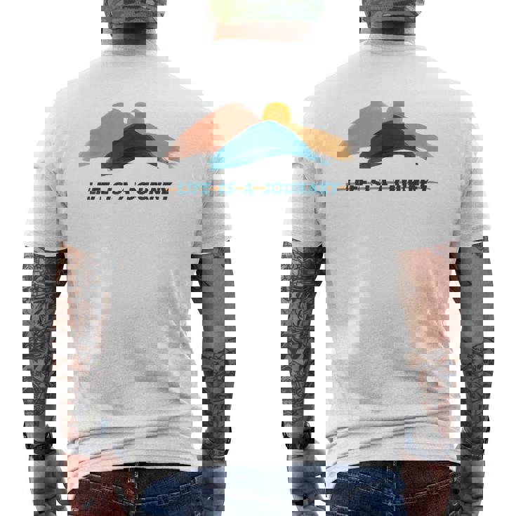 宗教神学 Life Is A Journey 宗教への旅 メンズTシャツ バックプリント