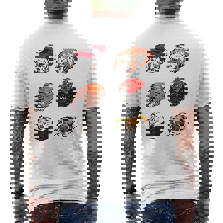 寿司シーズー メンズTシャツ バックプリント