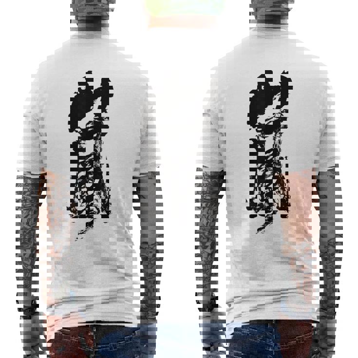 嵐嵐 書道 メンズTシャツ バックプリント