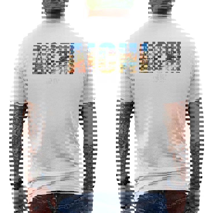 愛知県 日本 国営都市 設立 ヴィンテージ メンズTシャツ バックプリント