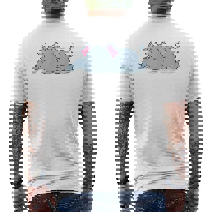 眠っている象 メンズTシャツ バックプリント