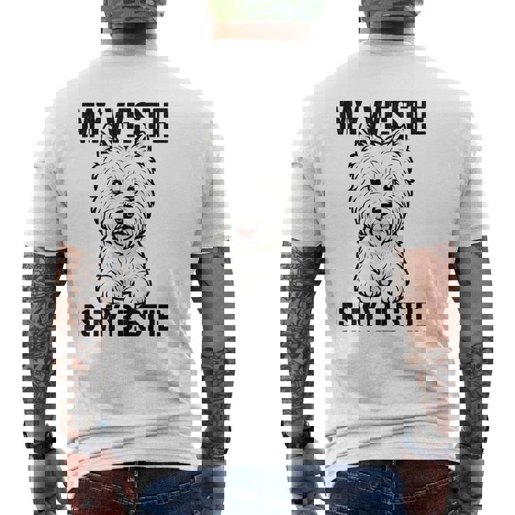 私のウェスティは私のベスティー メンズTシャツ バックプリント