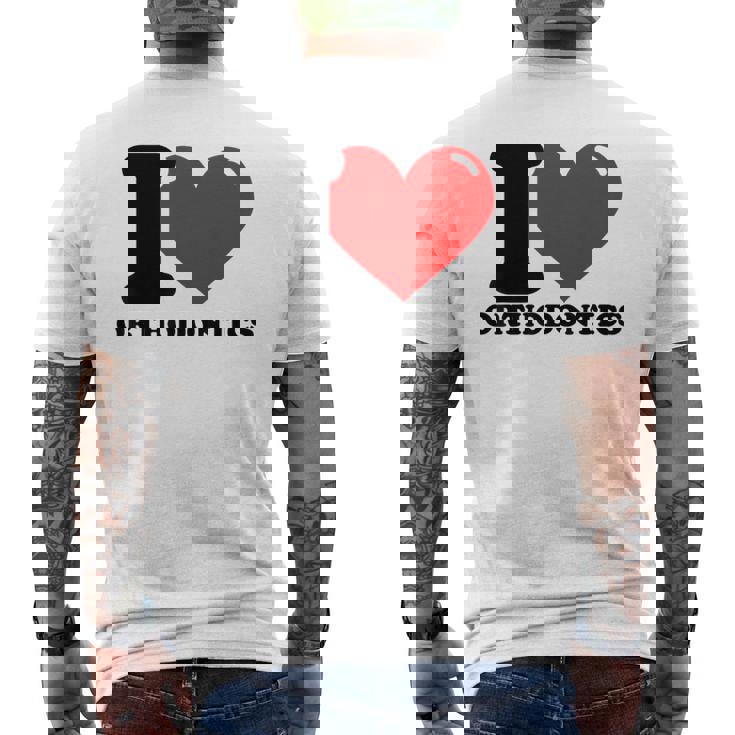 私は歯科矯正が大好きです メンズTシャツ バックプリント