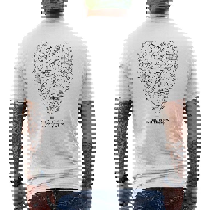 私は物理科学が大好きです数学グラフ数式方程式オタクオタク賢い学生教師 メンズTシャツ バックプリント