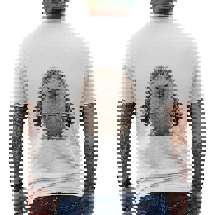 筋トレ ジム やる気がないなら家に帰れ ハリネズミ メンズTシャツ バックプリント