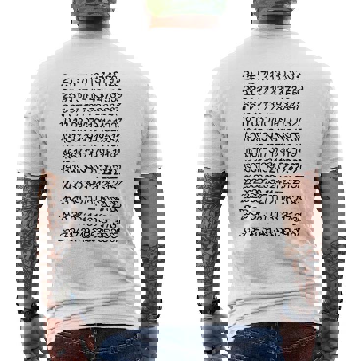 素数 数学 数式 公式 元素記号 化学式 物理 虚数 周期表 円周率 メンズ キッズ 子供 白 プリントosu メンズTシャツ バックプリント