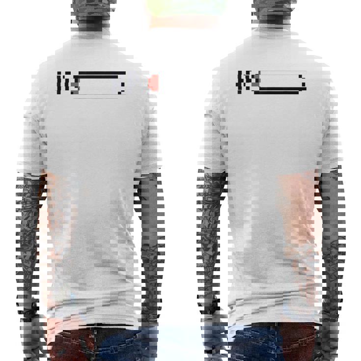 絶不調を伝える ピクセルアートパロディデザイン メンズTシャツ バックプリント