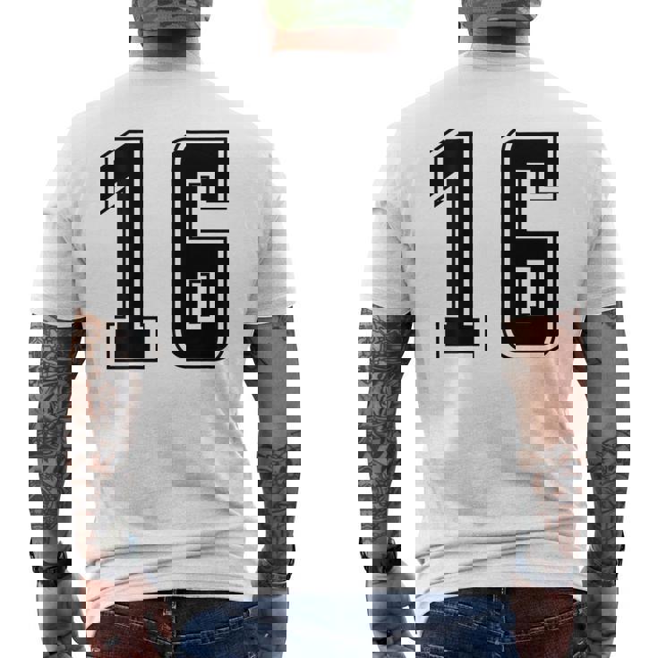 背番号 16 チーム短大スポーツ背番号付きユニフォーム メンズTシャツ バックプリント