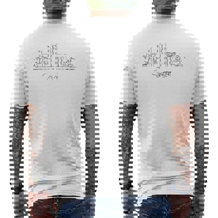 都市 スカイライン 旅行 お土産 観光 シンガポール メンズTシャツ バックプリント