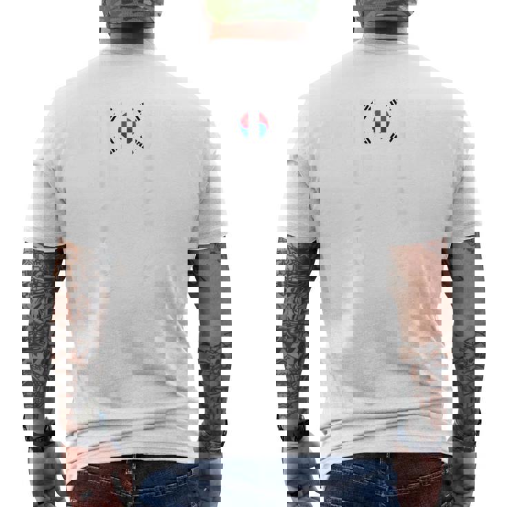 韓国サッカー好きのレプリカユニフォーム。誇りの韓国サッカーファン。 メンズTシャツ バックプリント