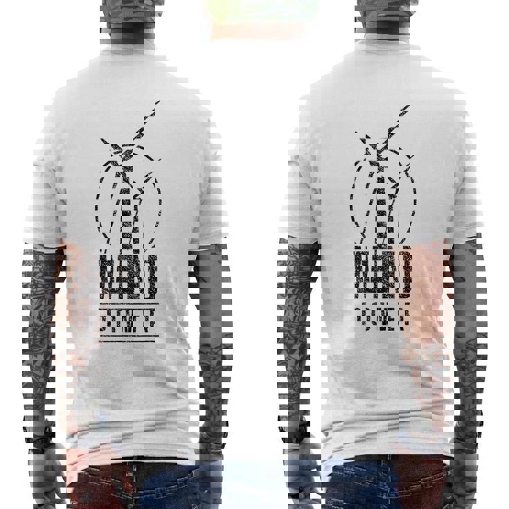 風力発電 風力エネルギー グリーン再生可能タービン 風車 メンズTシャツ バックプリント