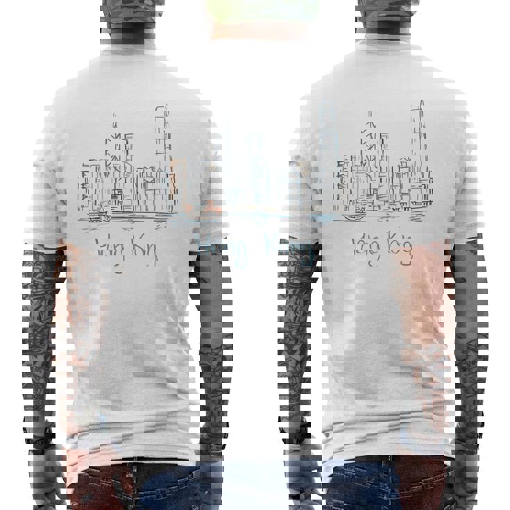 香港旅行 お土産 歴史的都市 ランドマーク ギフト メンズTシャツ バックプリント