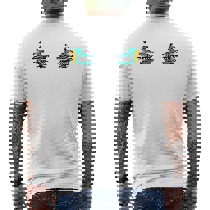 龍 ドラゴン 顔 対称 ポップアート 和風ユニークデザイン メンズTシャツ バックプリント