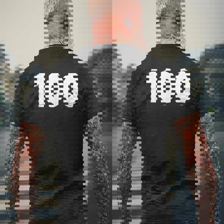 100 数字 サッカー メンズ レディース キッズ ギフト メンズTシャツ バックプリント 高齢者への贈り物