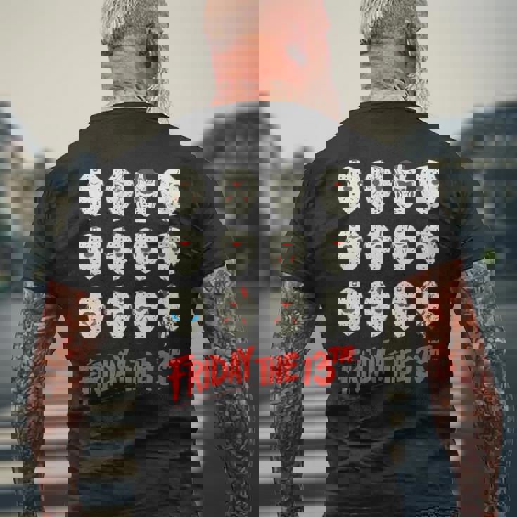 13日の金曜日 ハロウィン デザインマスク 長袖tシャツ メンズTシャツ バックプリント 高齢者への贈り物