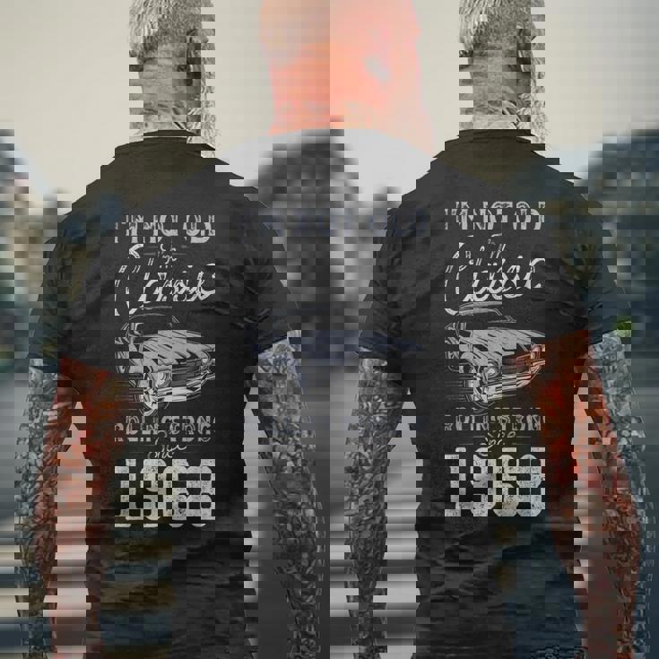 1968年生まれ マッスルカー生誕58周年 メンズTシャツ バックプリント 高齢者への贈り物